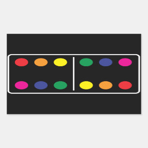 Etiqueta dobro do dominó do arco-íris