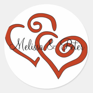 Etiqueta dobro do selo dos corações