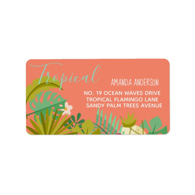 Etiqueta Doce 16 Flamingo Luau Tropical 16º aniversário (Frente)