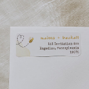 Etiqueta Doce Bumble Bee Chá de fraldas Return Address