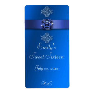 Etiqueta Doce Dezesseis Garrafa Real Azul Diamante