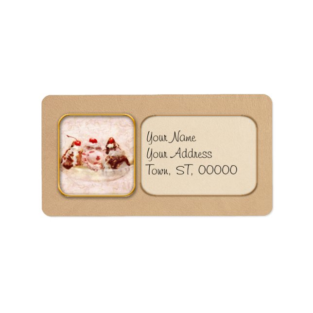 Etiqueta Doce - Sorvete - Banana split (Frente)