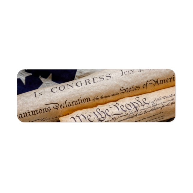 Etiqueta Documentos fundadores dos EUA (Frente)