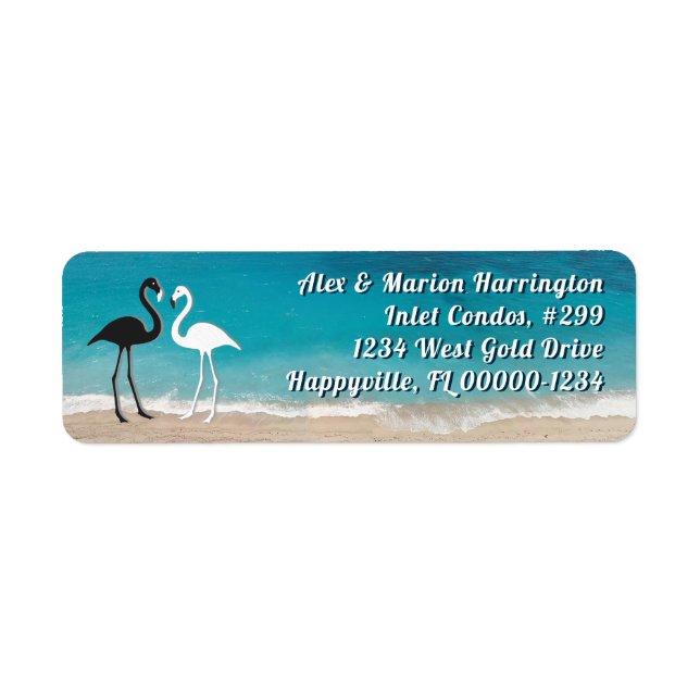 Etiqueta Dois Flamingos Ocean Address Labels (Frente)