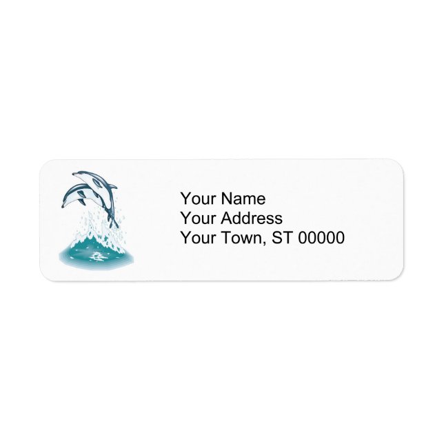 Etiqueta dois golfinhos saltadores (Frente)