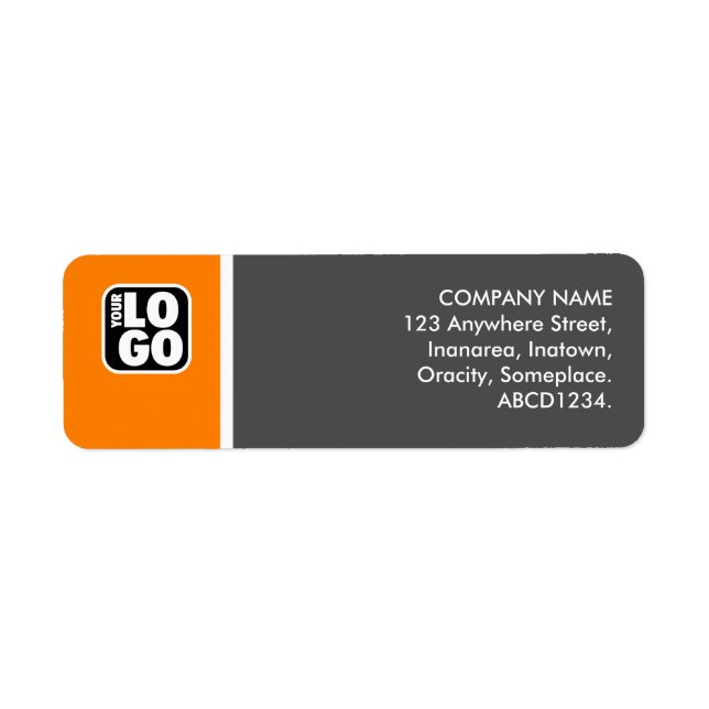 Etiqueta Dois tons - Laranja e Cinza (Frente)