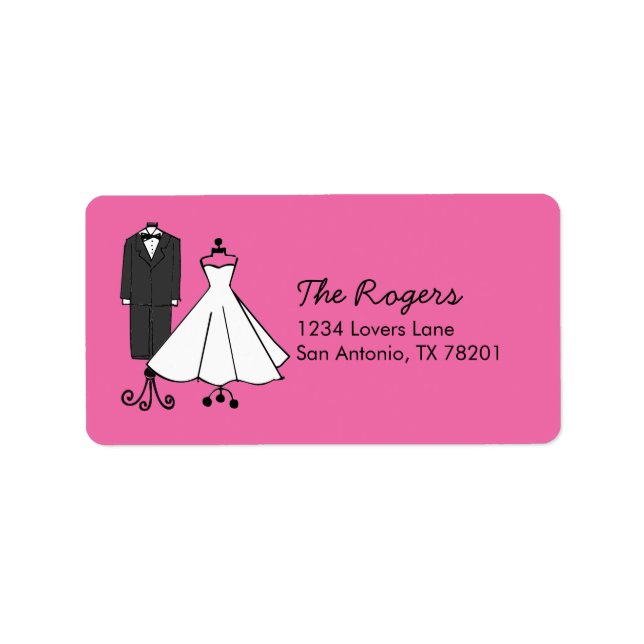 Etiqueta Doodles de Casamento (Frente)