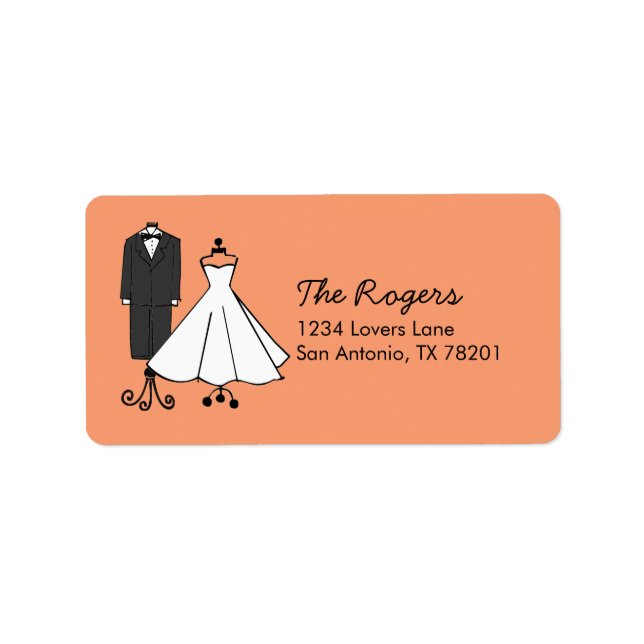 Etiqueta Doodles de Casamento (Frente)