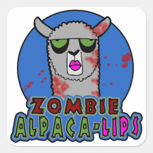 Etiqueta dos Alpaca-lábios do zombi