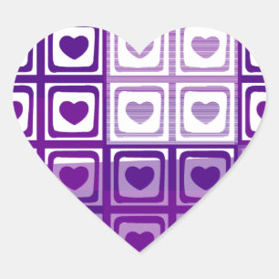 Etiqueta dos corações roxos