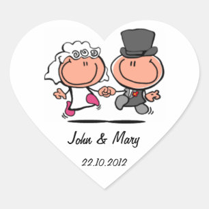 Etiqueta dos desenhos animados do casal do