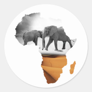 Etiqueta dos elefantes africanos