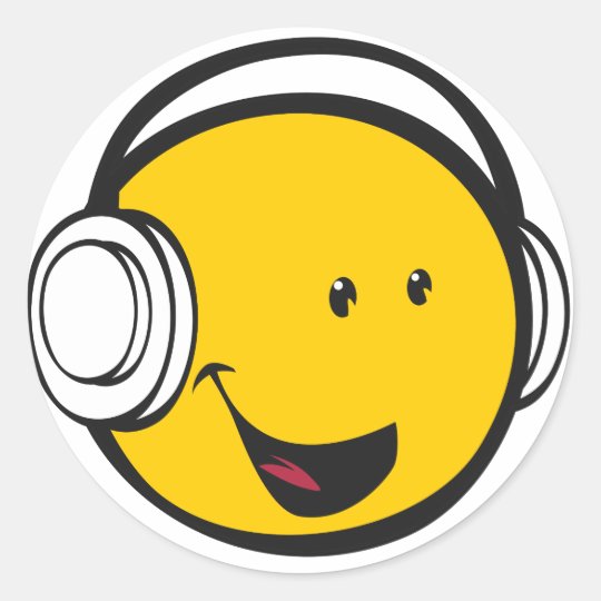 Etiqueta dos fones de ouvido de Emoji Adesivo Zazzle Armario Garaje Plastico ~ Etiqueta dos fones de ouvido de Emoji Adesivo Zazzle