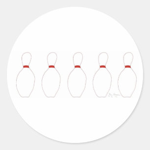 Etiqueta dos pinos de boliche