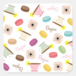 Etiqueta dos Teacups & das anêmonas de Macarons do