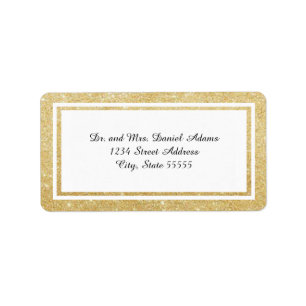 Etiqueta Double Gold Glitter Trim - Address Label