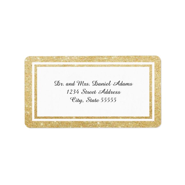 Etiqueta Double Gold Glitter Trim - Address Label (Frente)