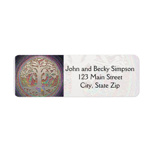 Etiqueta Dourada árvore com borradura (Frente)