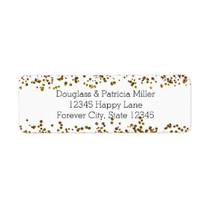 Etiqueta Dourada Bling Glitter Confetti