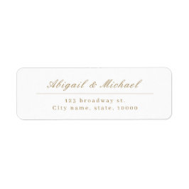 Etiqueta Dourada caligrafia clássica elegante endereço de r