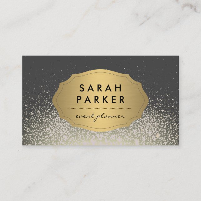 Etiqueta Dourada com Glitter Sparkle (Frente)