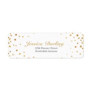 Etiqueta Dourada Confetti Elegante