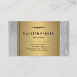 Etiqueta Dourada Elegante com Cor de Água da cinza