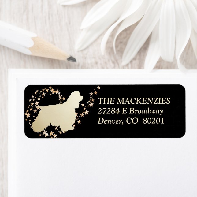 Etiqueta Dourada Estrela Swirl American Cocker Spaniel (Insitu)