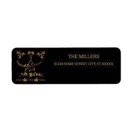 Etiqueta Dourada Glitter Feliz Natal, Papai Noel