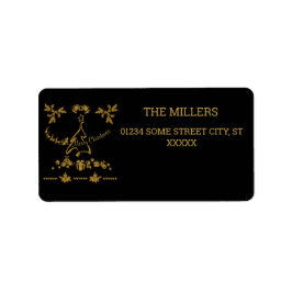 Etiqueta Dourada Glitter Feliz Natal, Papai Noel