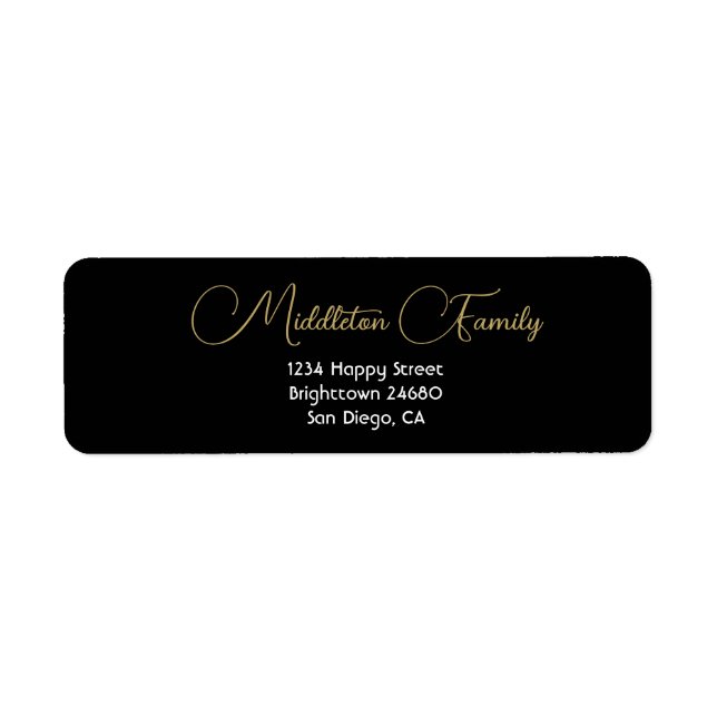 Etiqueta Dourada Sazonal de Natal Elegante (Frente)