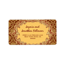 Etiqueta Dourada Vintage Curlicue Damask S455