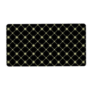 Etiqueta Douradas cruzes no Modelo preto