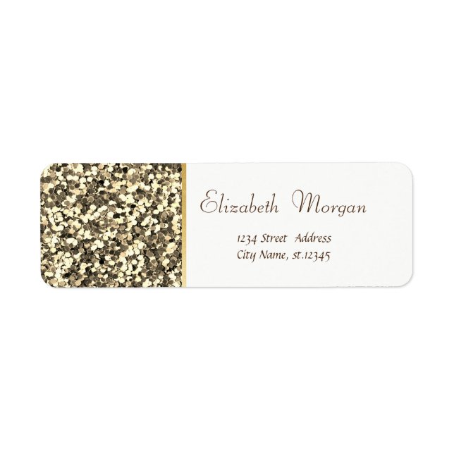 Etiqueta Dourado brilho, simples, branco (Frente)