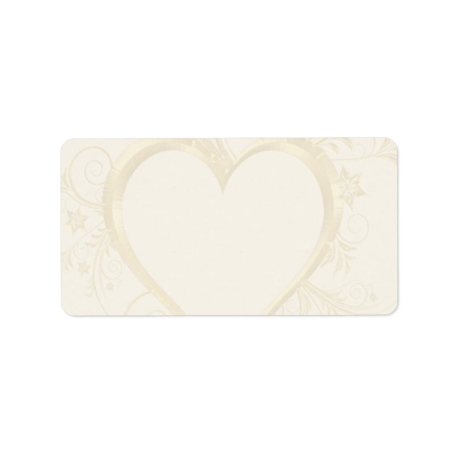 Etiqueta Dourado Casamento Coração (Frente)