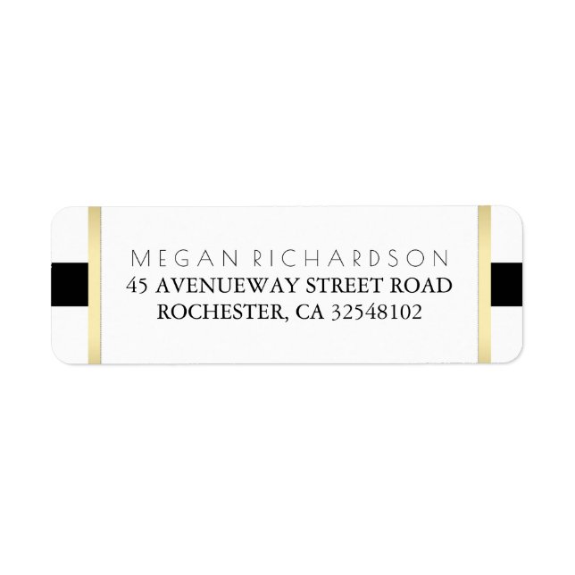 Etiqueta Dourado Casamento Negro e Branco (Frente)