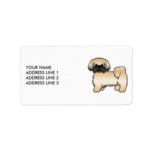Etiqueta Dourado com a máscara preta Shih Tzu Dog e texto p