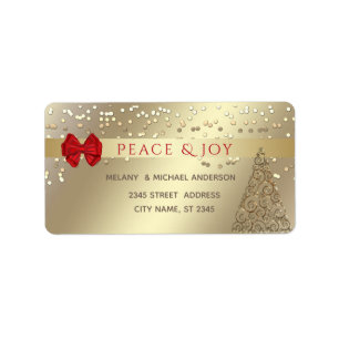 Etiqueta Dourado confetti elegante Natal