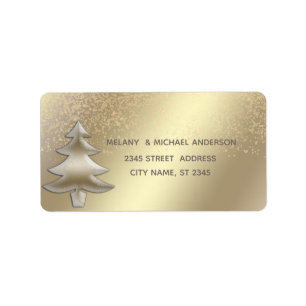 Etiqueta Dourado confetti elegante Natal