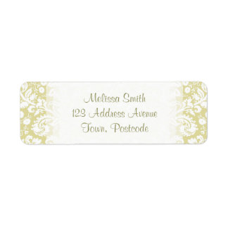 Etiqueta Dourado damasco floral do rico