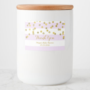 Etiqueta Dourado do chá de fraldas dos confetes