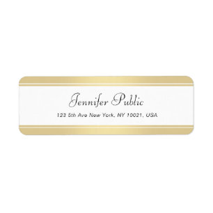 Etiqueta Dourado e moderno Script manuscrito elegante e ele
