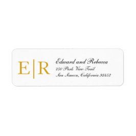 Etiqueta Dourado Monograma Calliografia Endereço de Devoluç