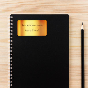 Etiqueta Dourado nome metálico: chapa de identificação eleg