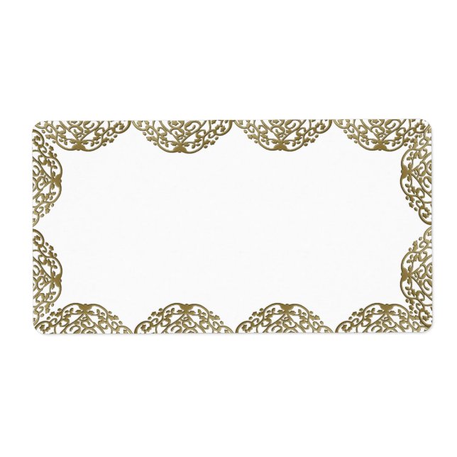 Etiqueta Dourado Onament Swirl Christmas Labels (Frente)