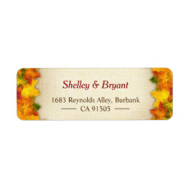 Etiqueta Dourado outono Vermelho deixa sazonal russa