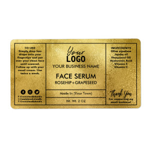 Etiqueta Dourado Serum de Face Profissional Moderno