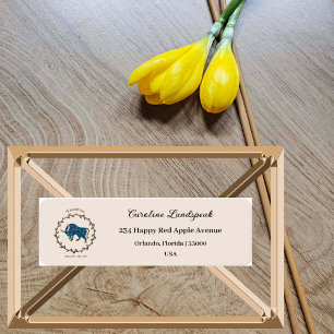 Etiqueta Dourado símbolo taurus Zodiac, endereço floral emb