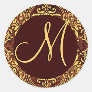 Etiqueta Dourado V do casamento tema damasco do
