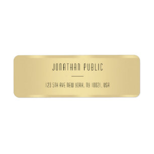 Etiqueta Dourado visual moderno, minimalista, Modelo elegan
